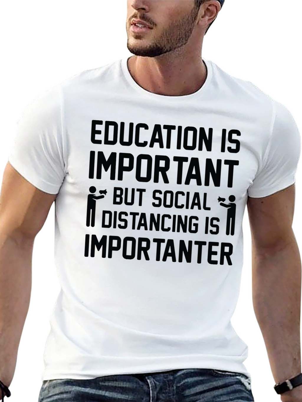 Education vs. Social Distancing Graphic Tee