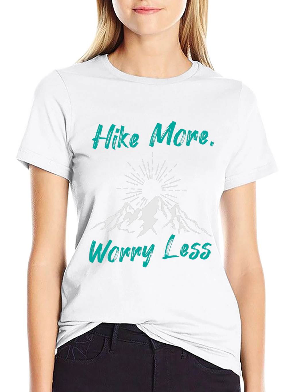 Hike More Worry Less Black Graphic Tee