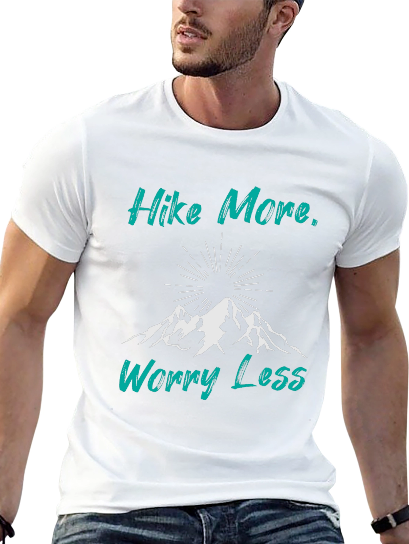 Hike More Worry Less Black Graphic Tee