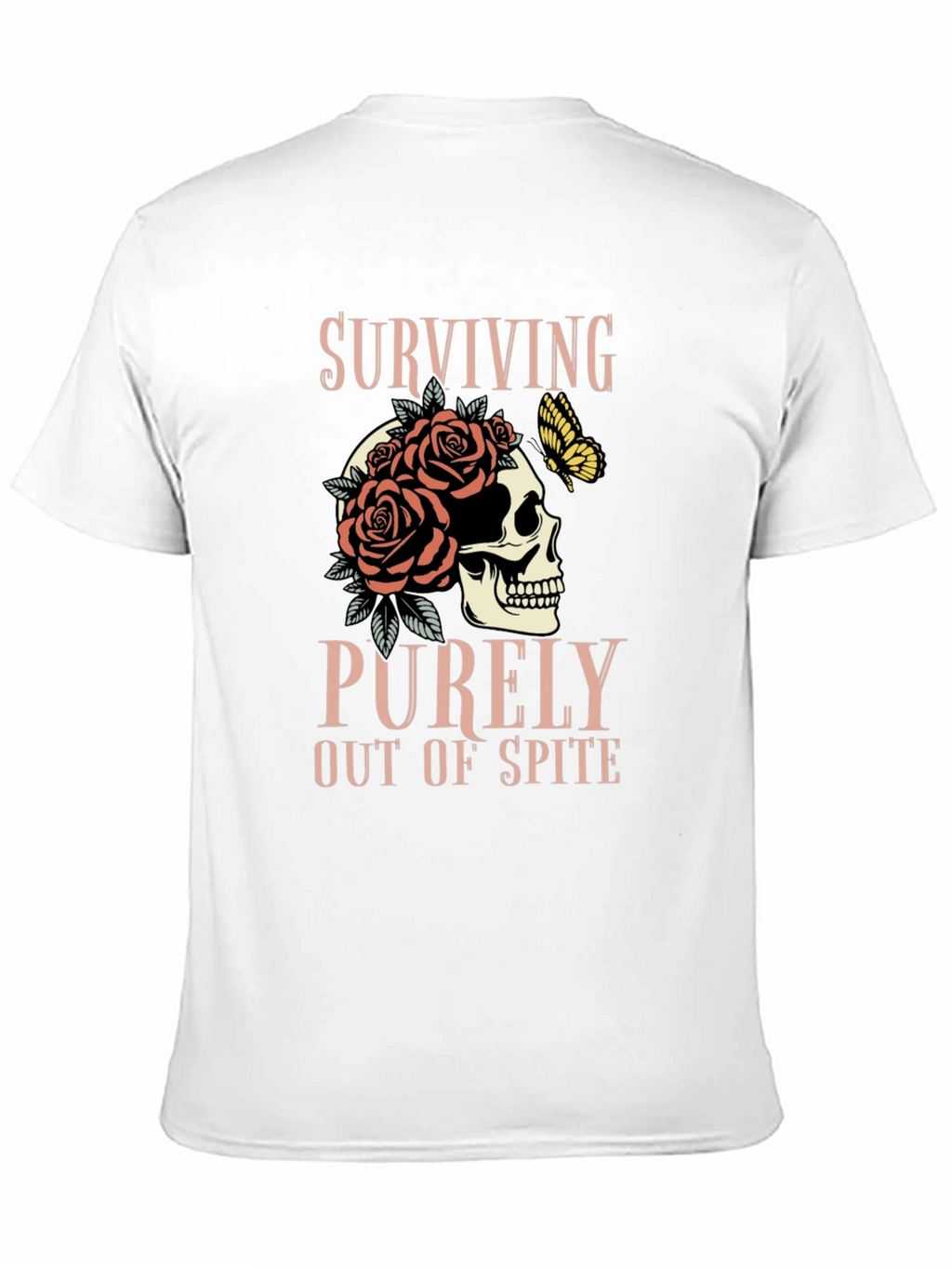 Surviving Out of Spite Skull Rose Graphic Tee