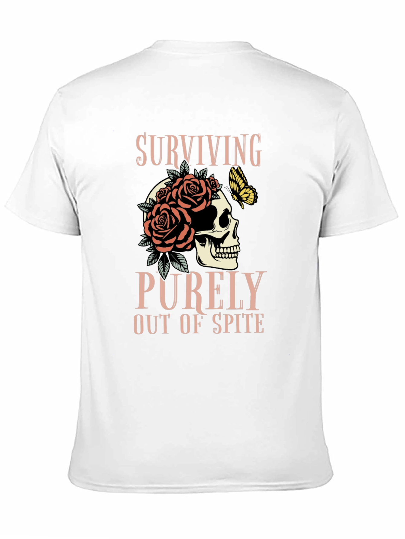 Surviving Out of Spite Skull Rose Graphic Tee