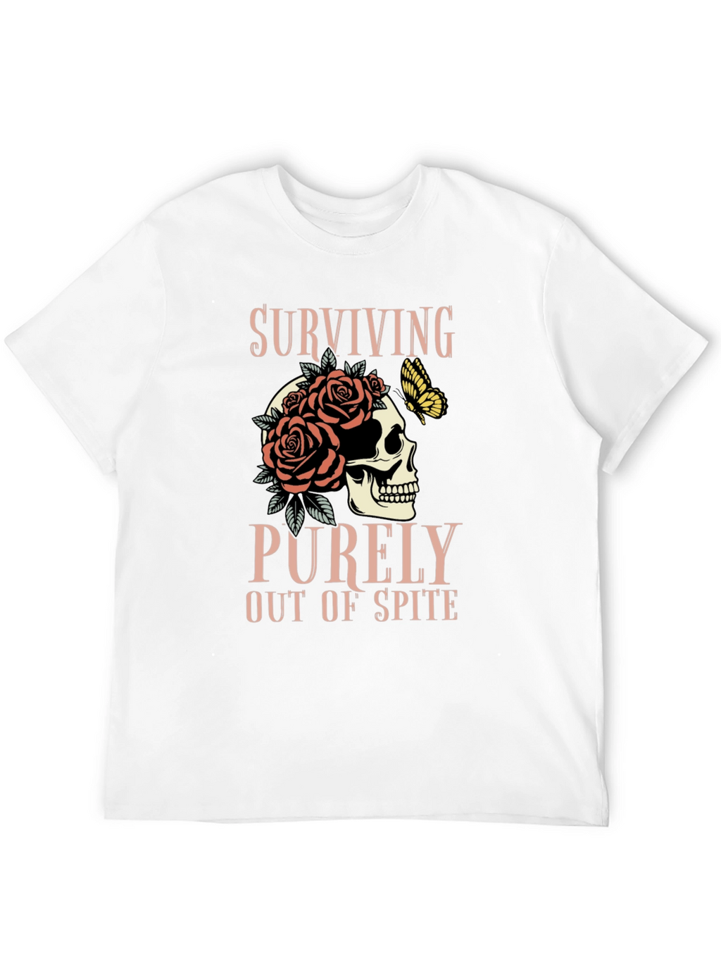 Surviving Out of Spite Skull Rose Graphic Tee