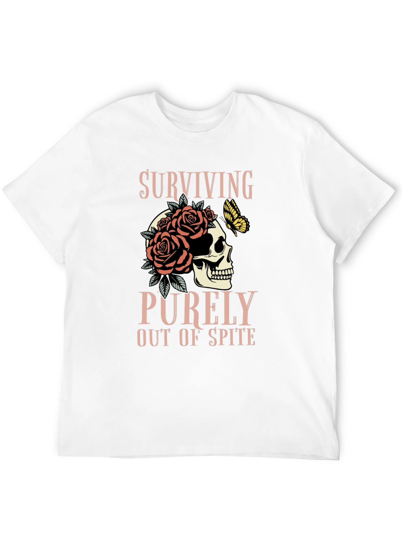 Surviving Out of Spite Skull Rose Graphic Tee