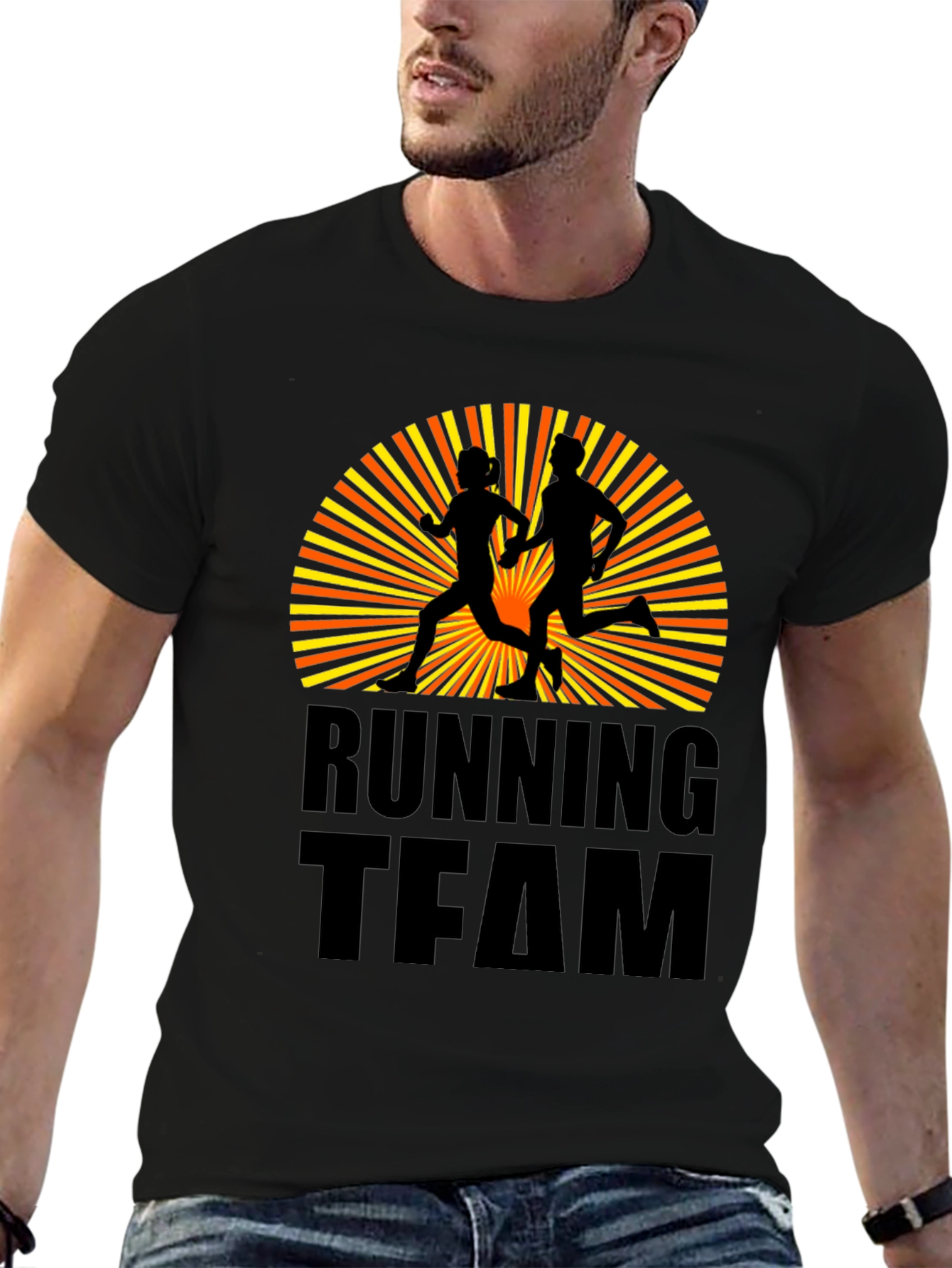 Running Team Graphic T-Shirt - Black
