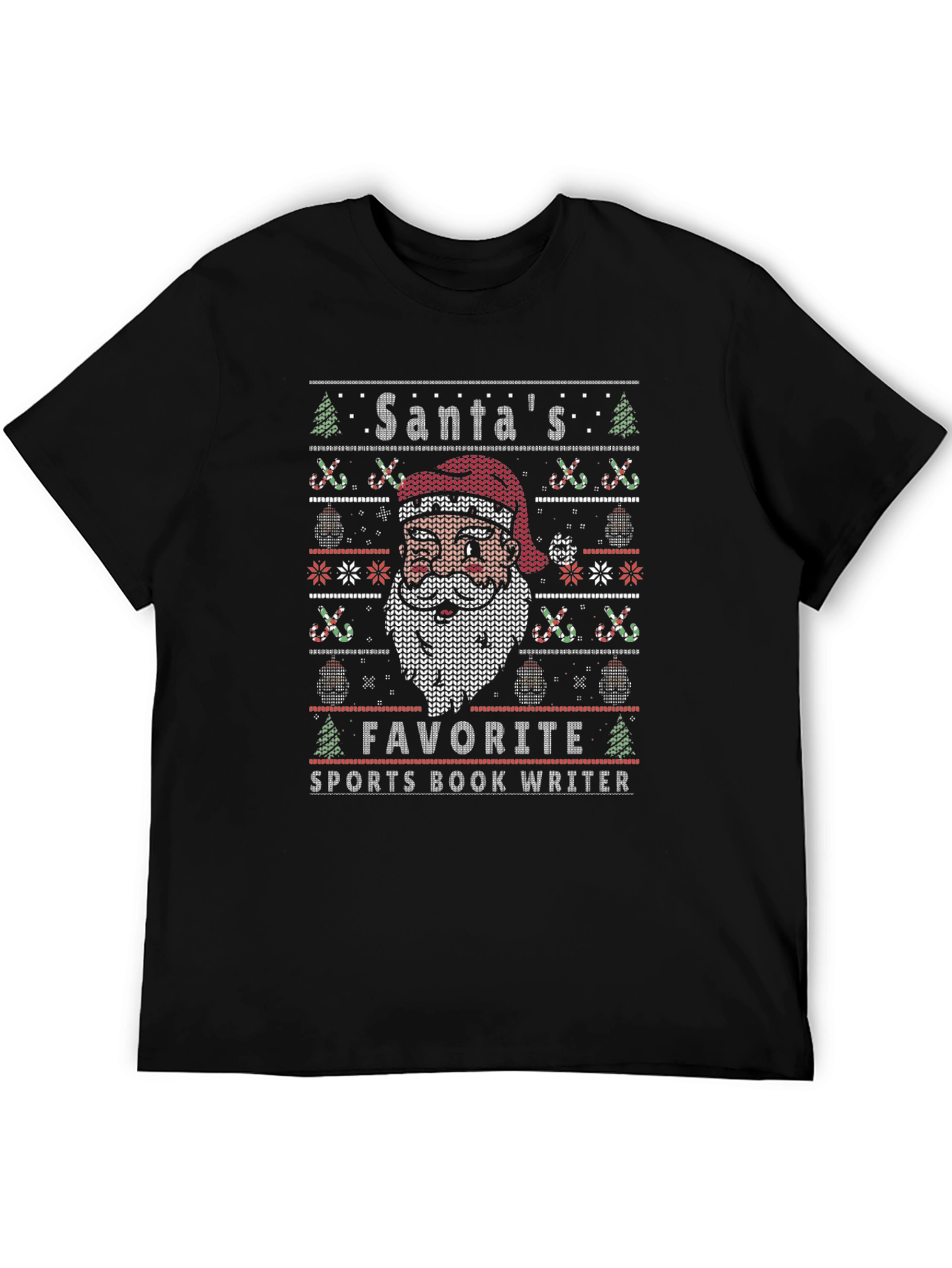 Santas Favorite Sports Book Writer Holiday Ugly T-Shirt