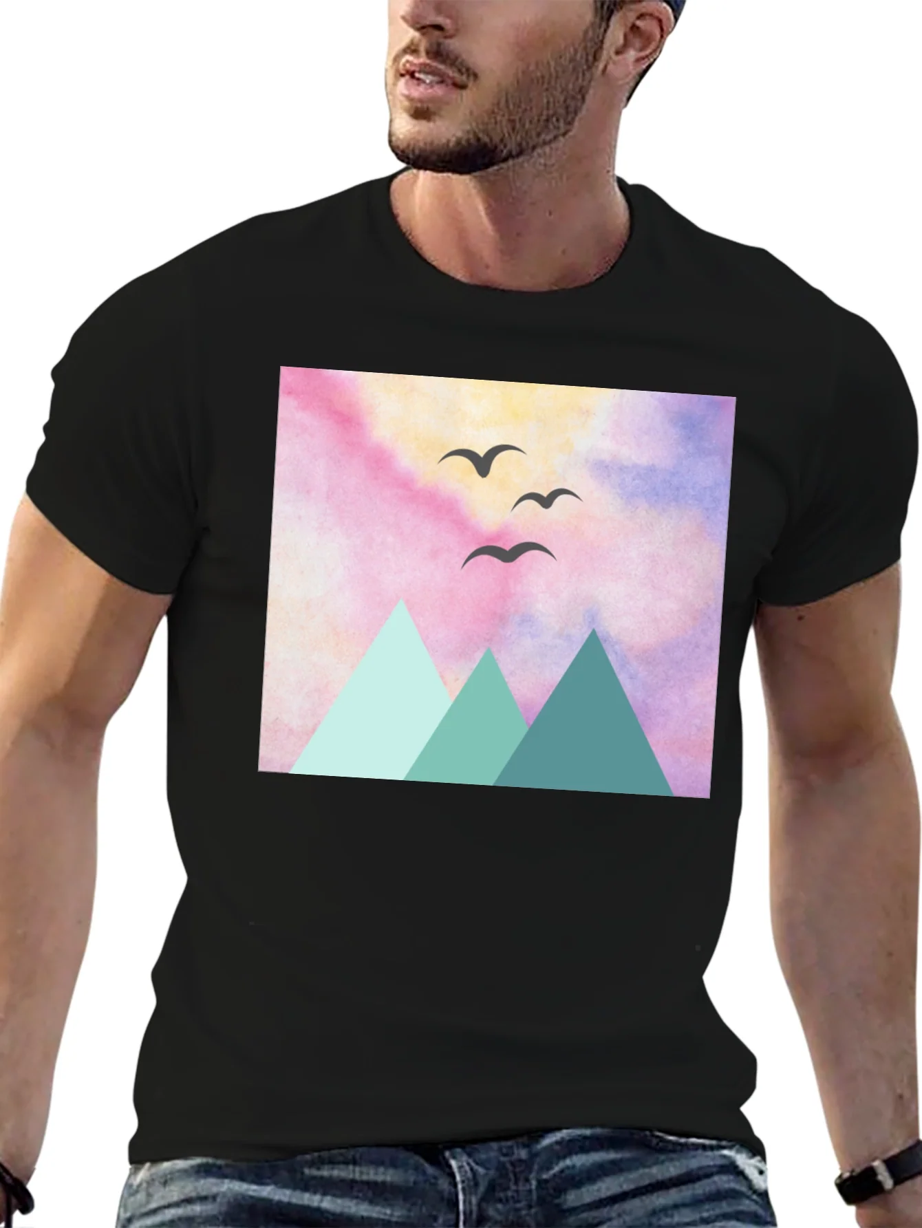 Mountain Birds Graphic Tee - Nature Inspired Design