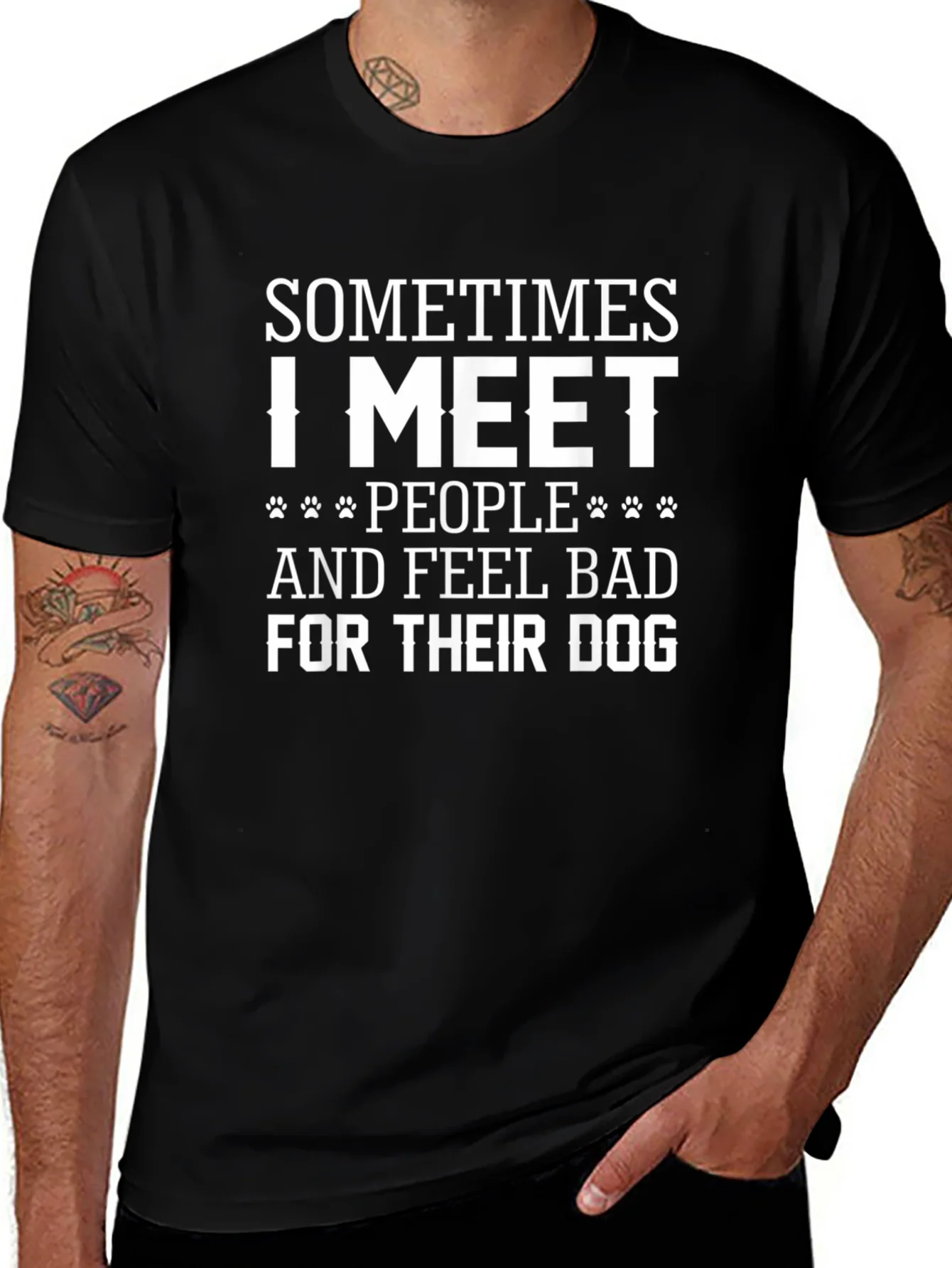 Dog Lover Graphic T-Shirt - Sometimes I Meet People