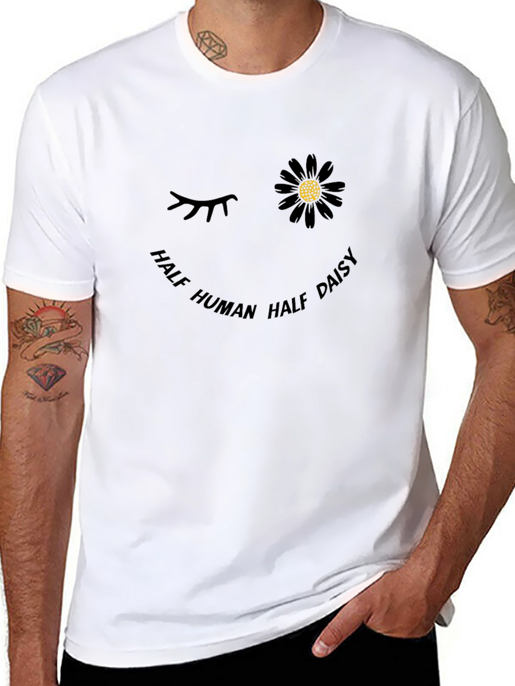 Half Human Half Daisy Graphic T-Shirt