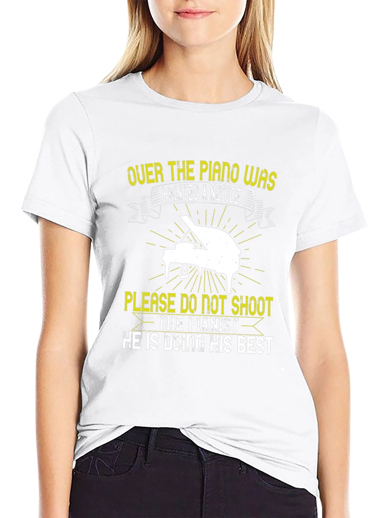 Funny Piano Player T-Shirt - Please Dont Shoot