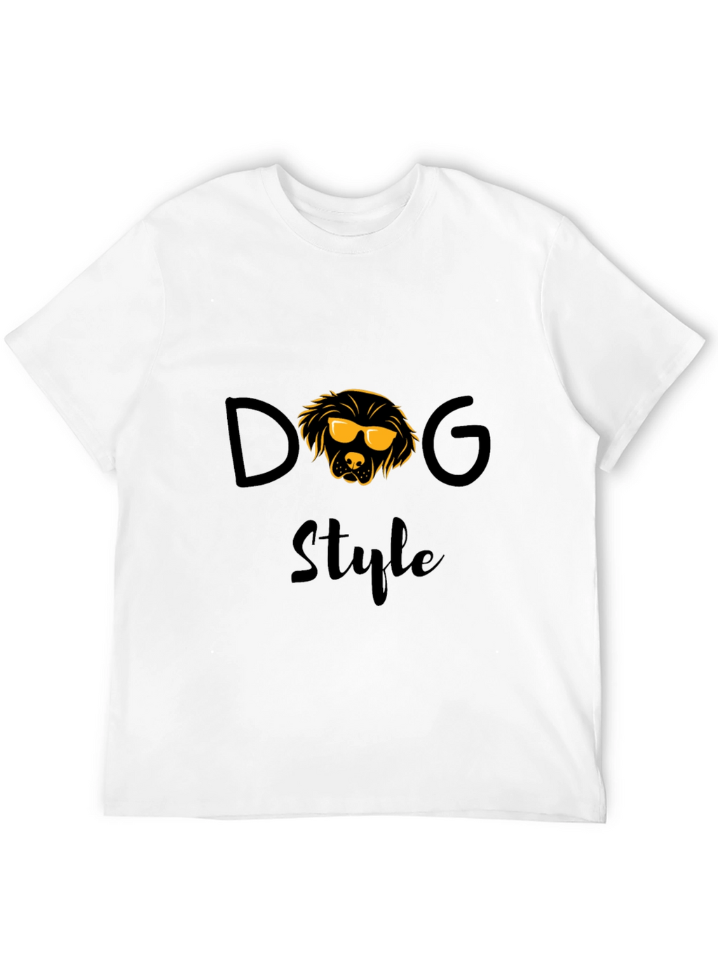 Dog Style Graphic T-Shirt - Trendy Crew Neck Tee