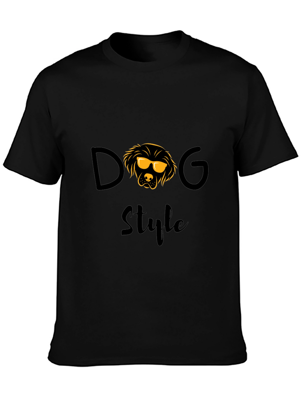 Dog Style Graphic T-Shirt - Trendy Crew Neck Tee