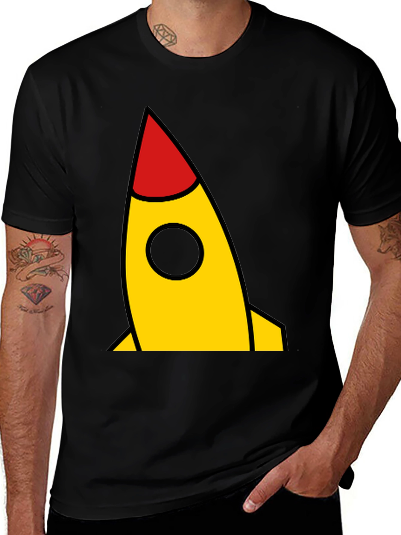 Rocket Graphic Black T-Shirt
