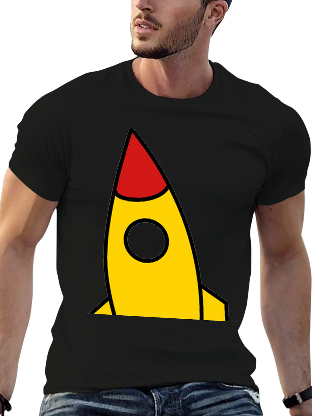 Rocket Graphic Black T-Shirt