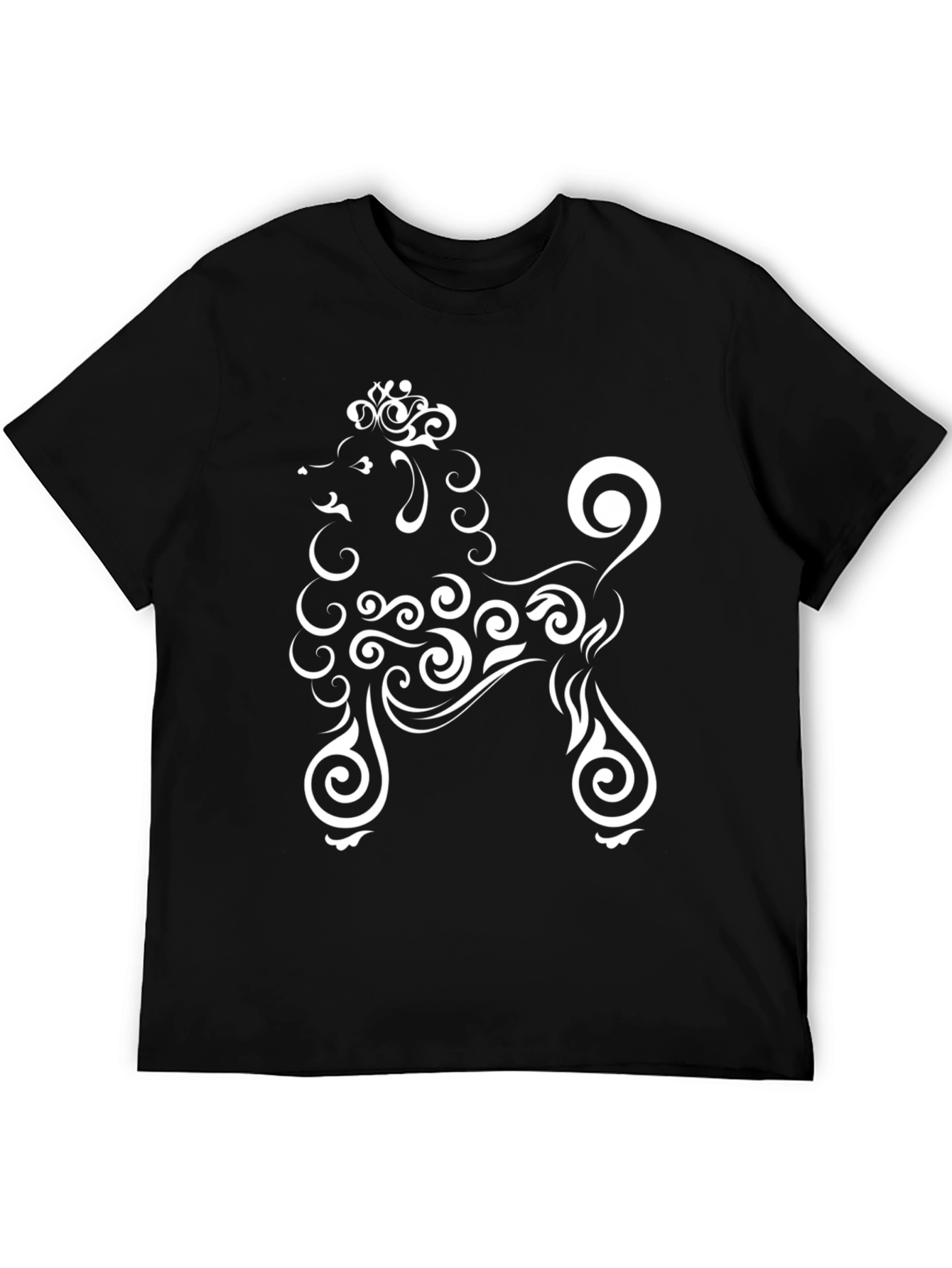 Stylish Black T-Shirt with Poodle Design