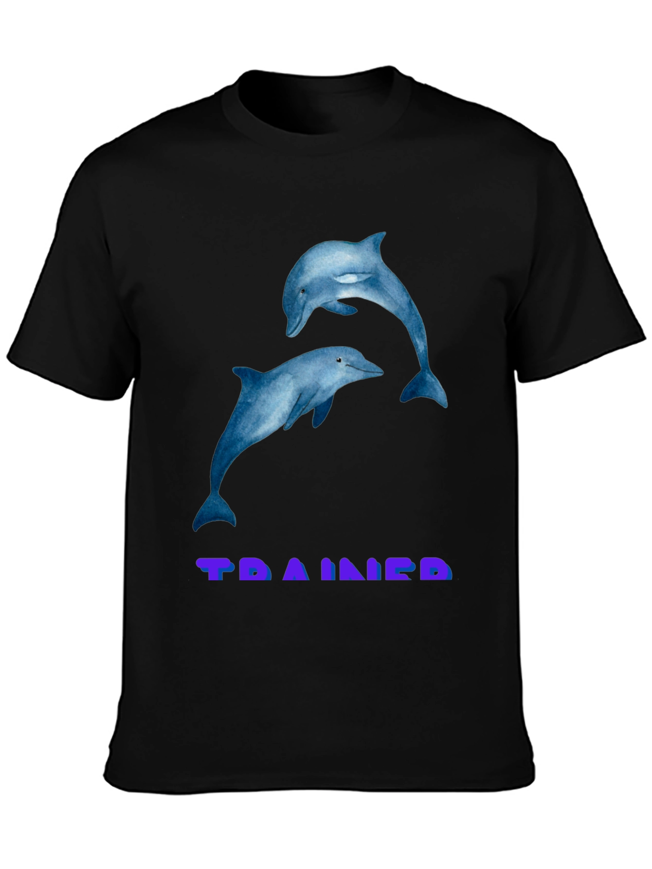 Dolphin Graphic T-Shirt - TRAINED Black Tee