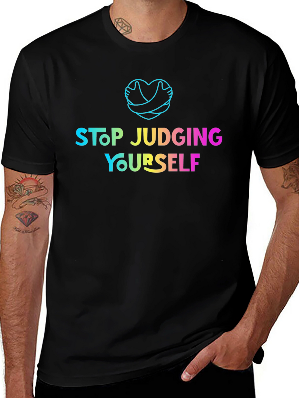 Stop Judging Yourself T-Shirt - Positive Vibes