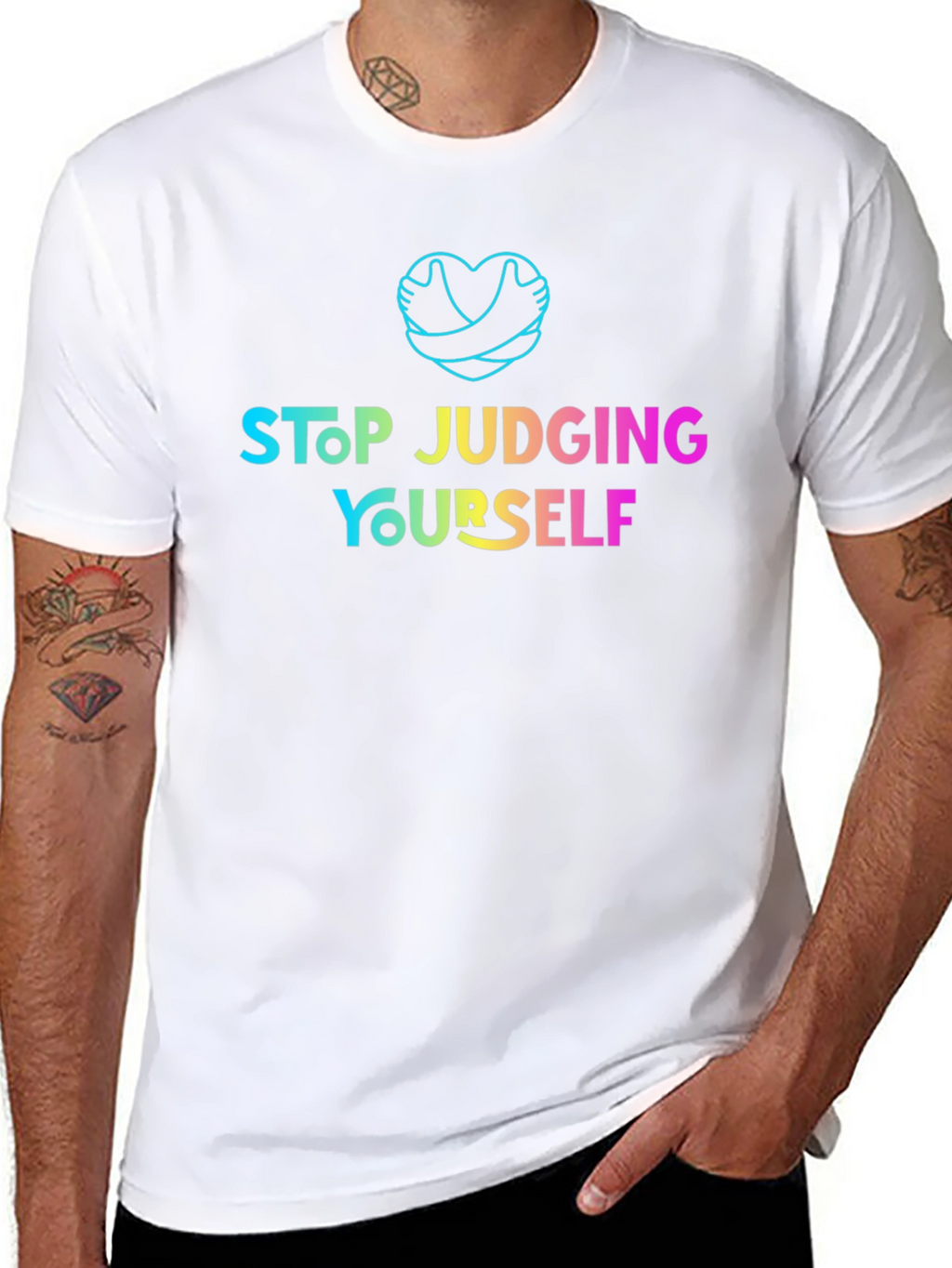 Stop Judging Yourself T-Shirt - Positive Vibes