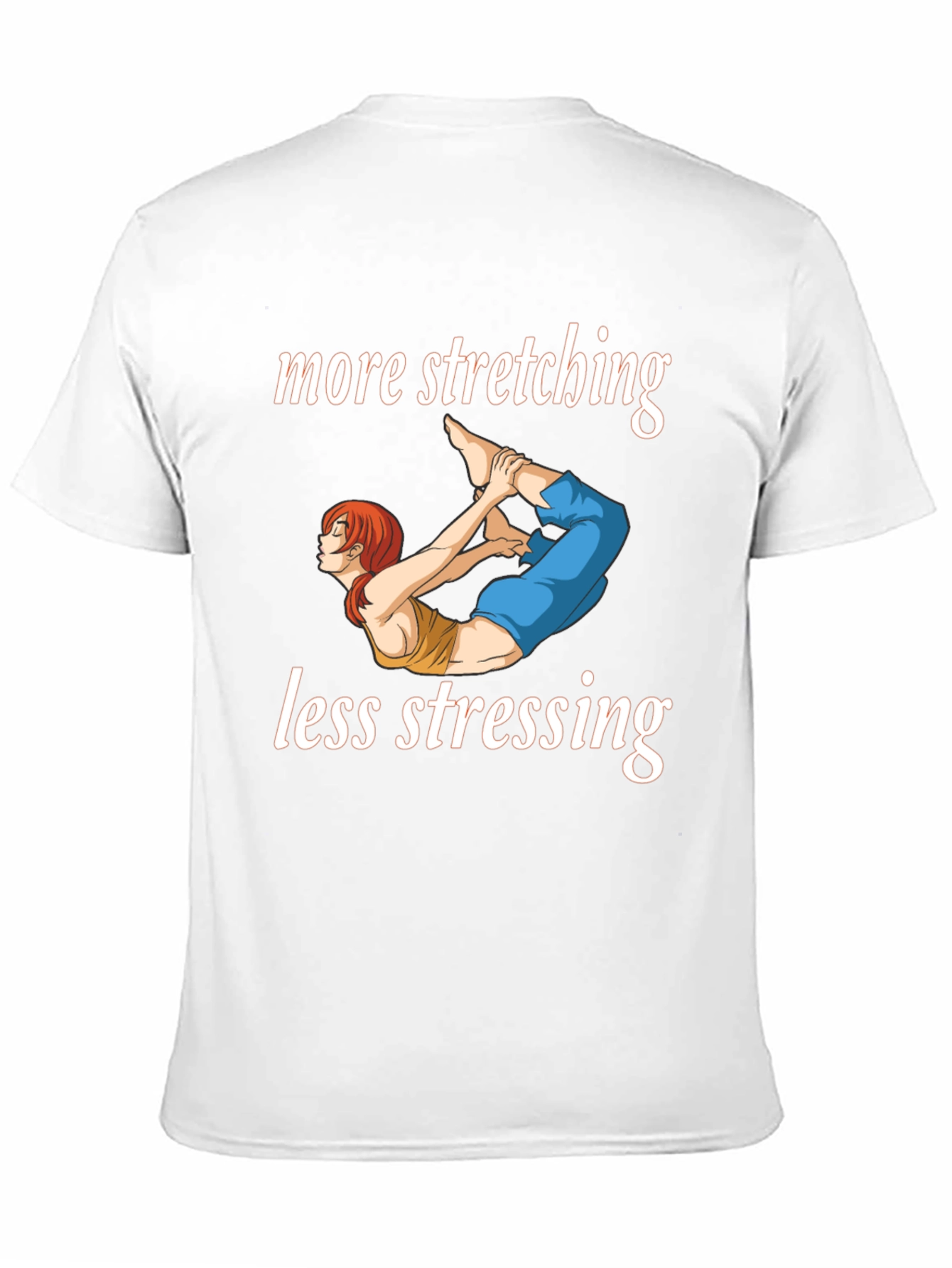 More Stretching Less Stressing Yoga Black T-Shirt