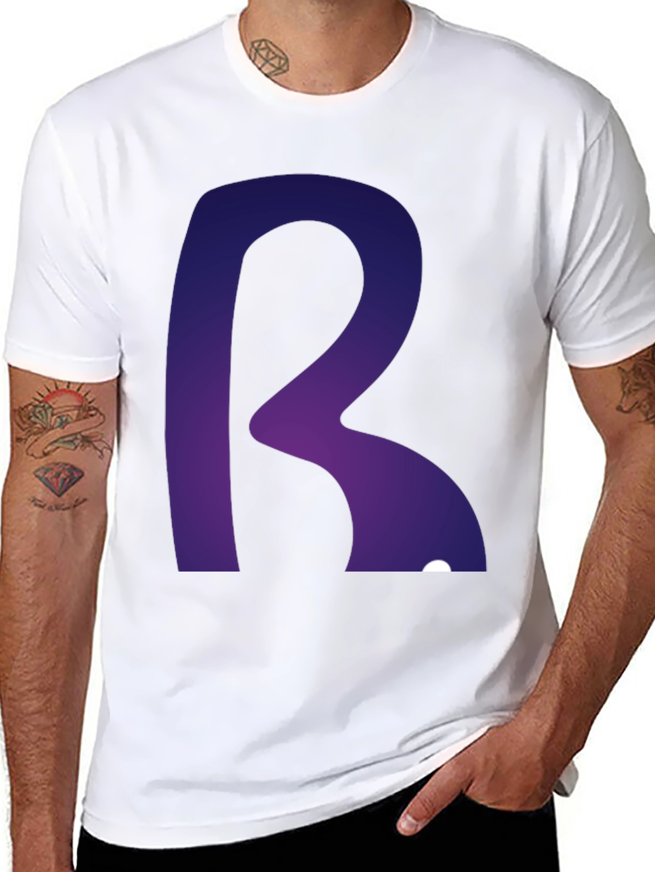 Letter R Graphic Tee - Modern Gradient Design
