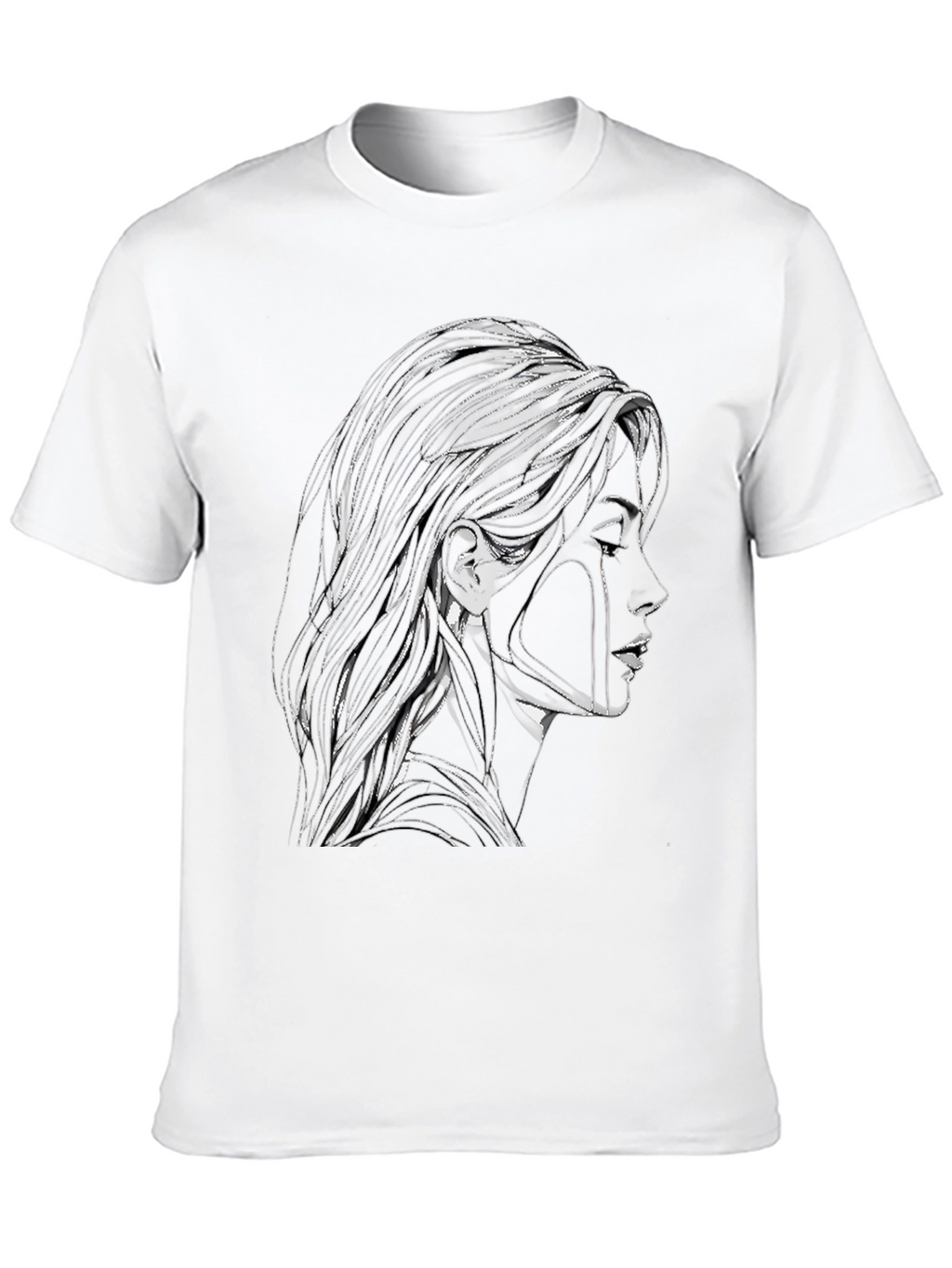 Abstract Woman Graphic Black T-Shirt