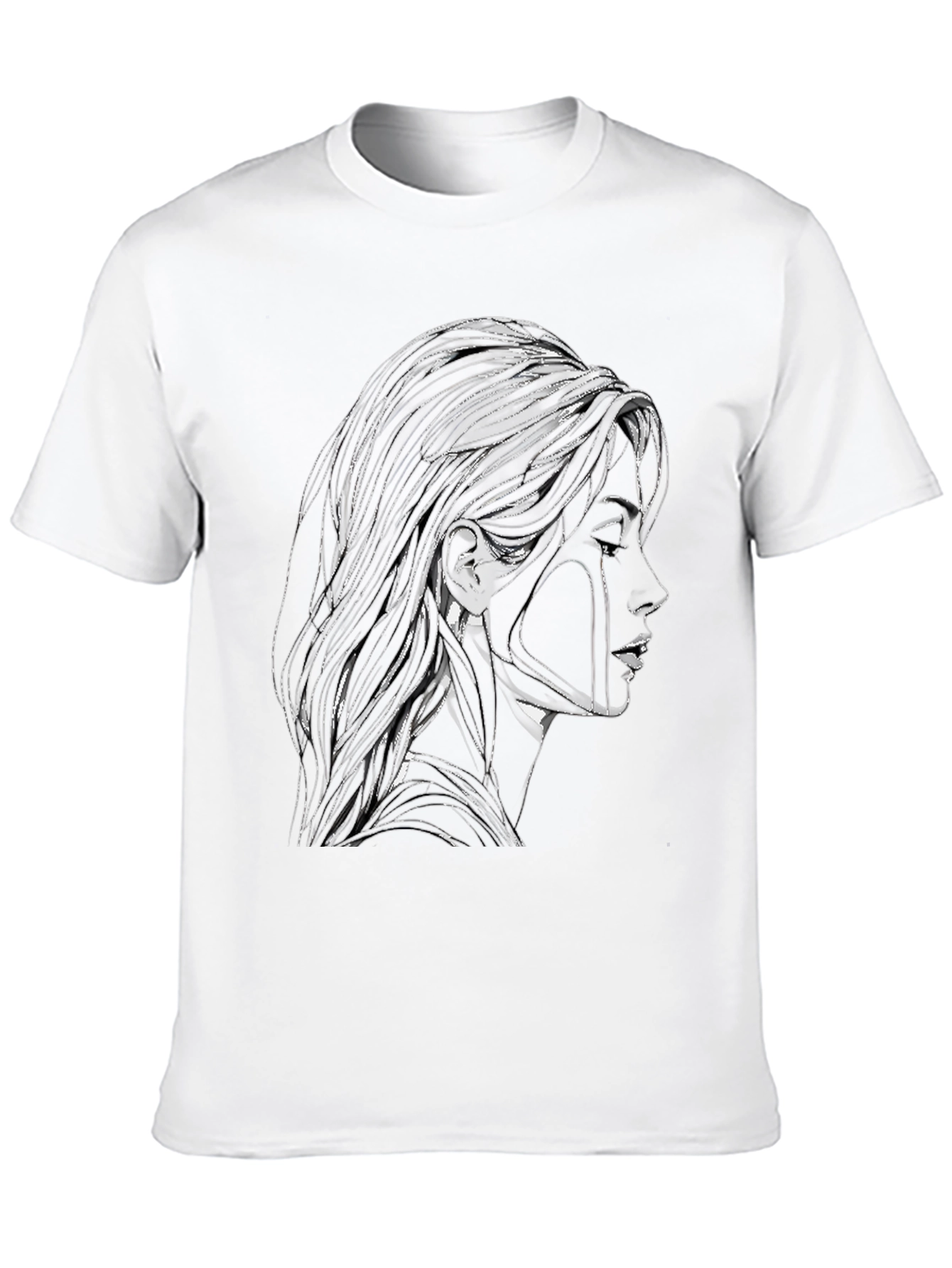 Abstract Woman Graphic Black T-Shirt
