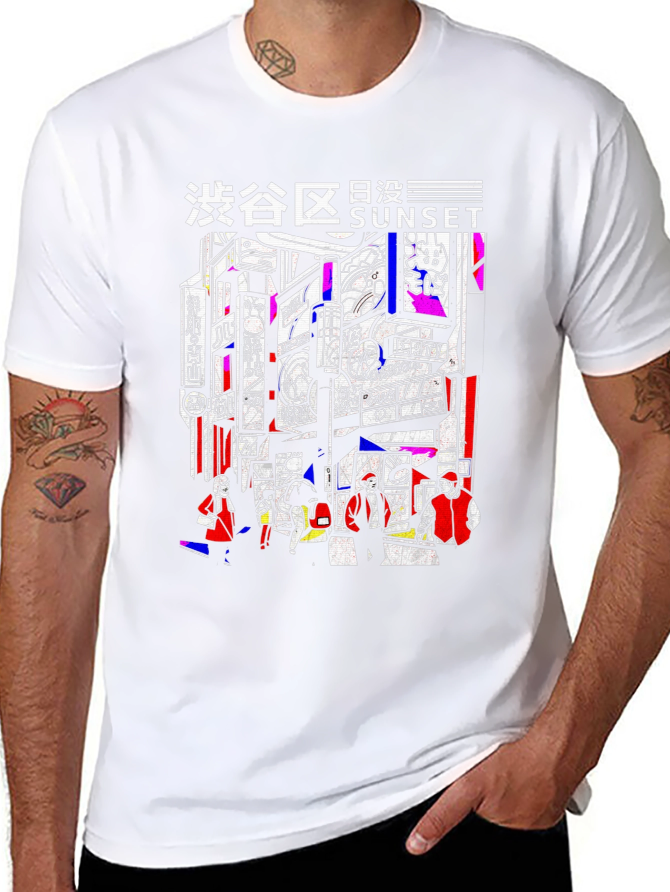 Tokyo Sunset Graphic Tee - Black