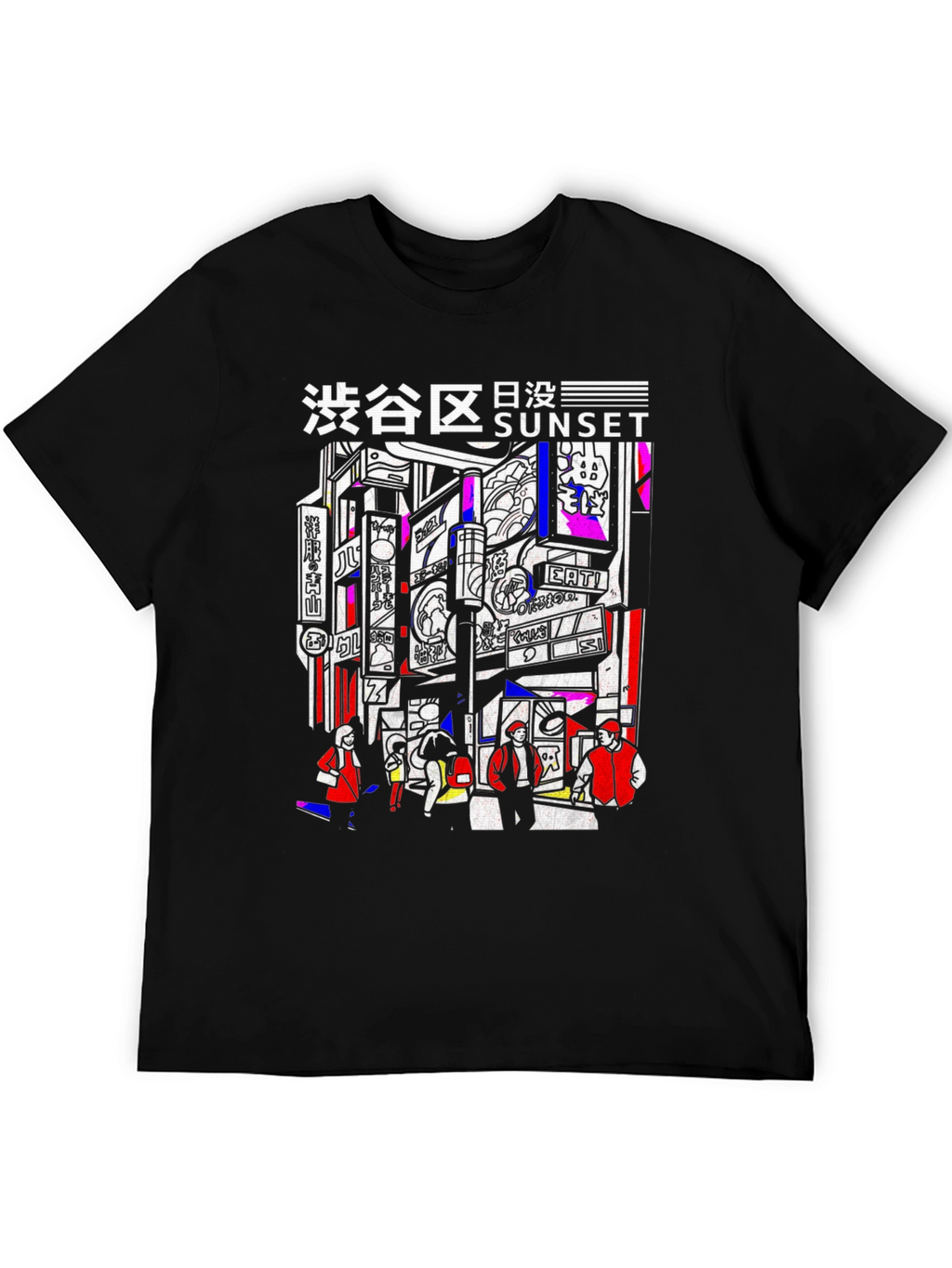 Tokyo Sunset Graphic Tee - Black