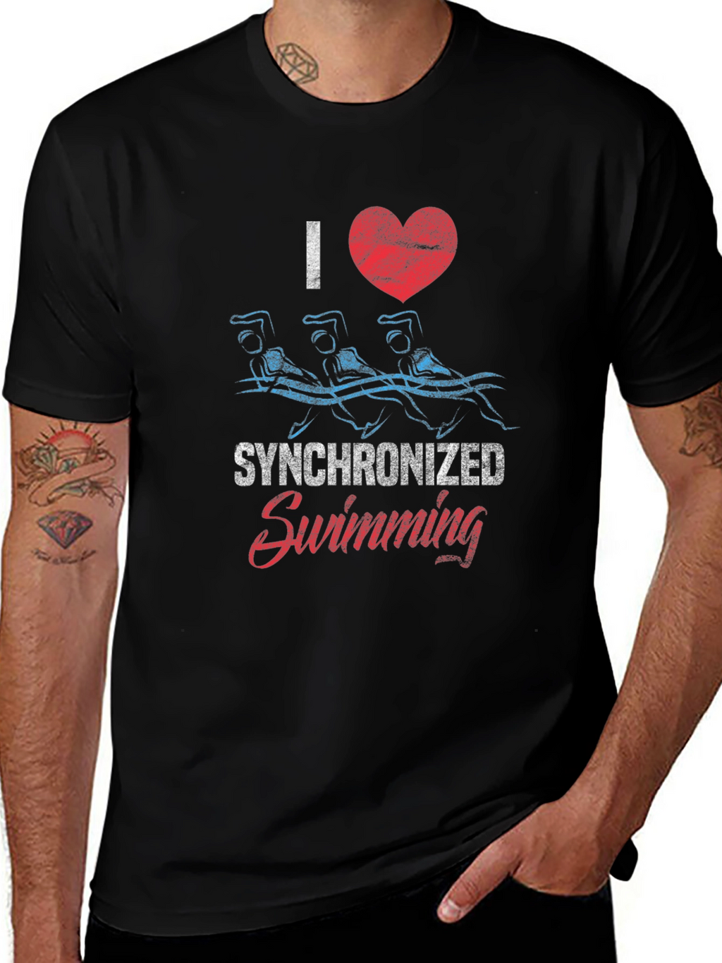 I Love Synchronized Swimming Graphic Tee