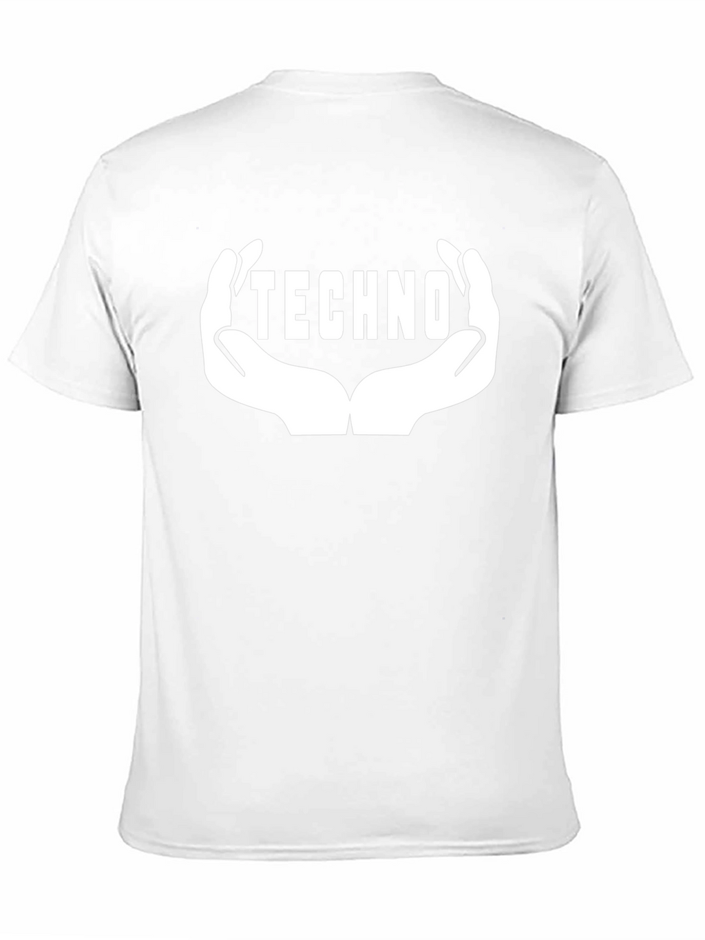 Techno Music Graphic Tee - Hands Design Black Cotton