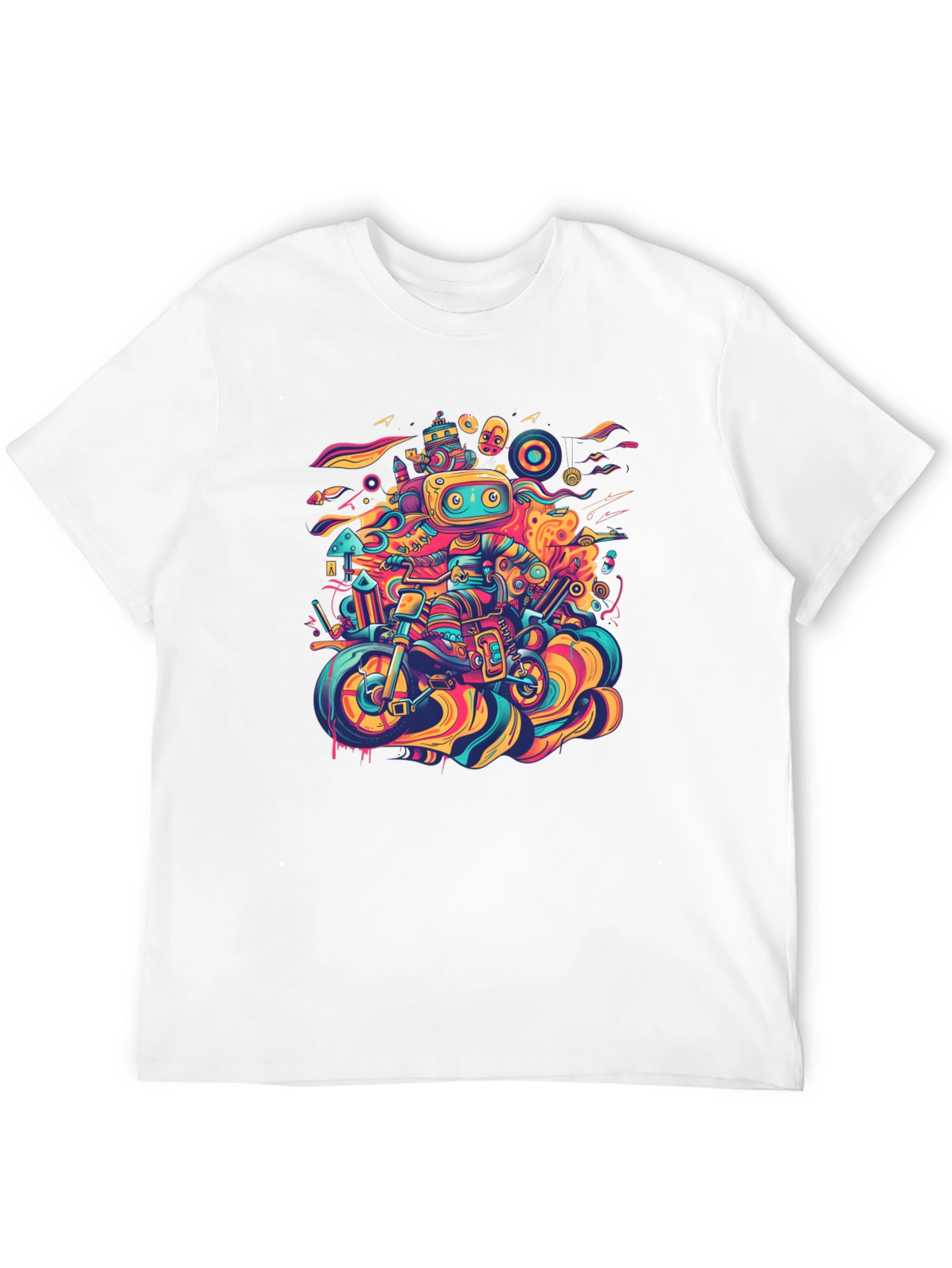 Robot Ride T-Shirt - Cool Graphic Tee