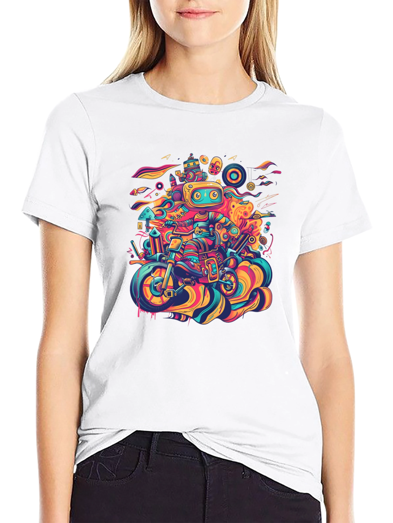 Robot Ride T-Shirt - Cool Graphic Tee