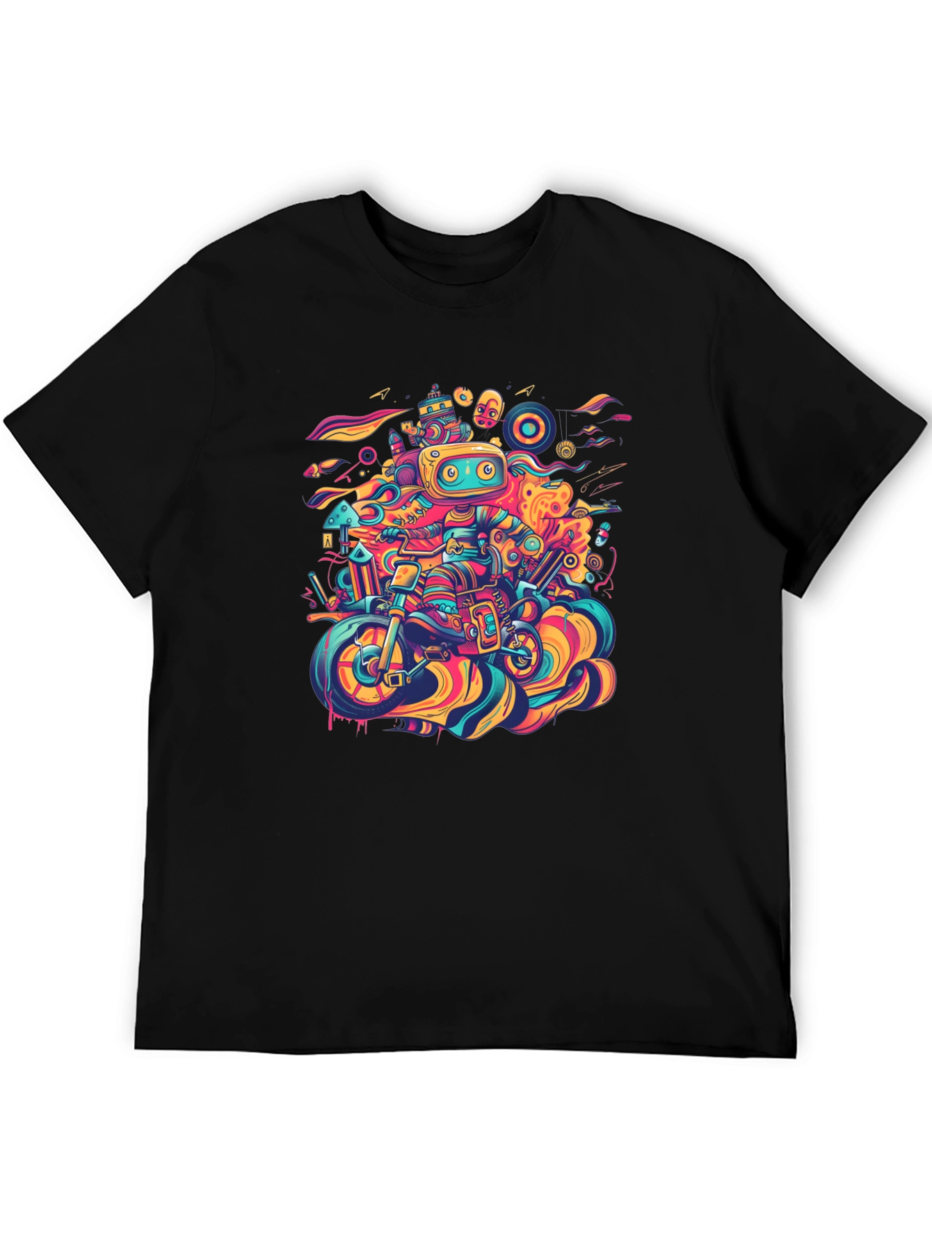 Robot Ride T-Shirt - Cool Graphic Tee
