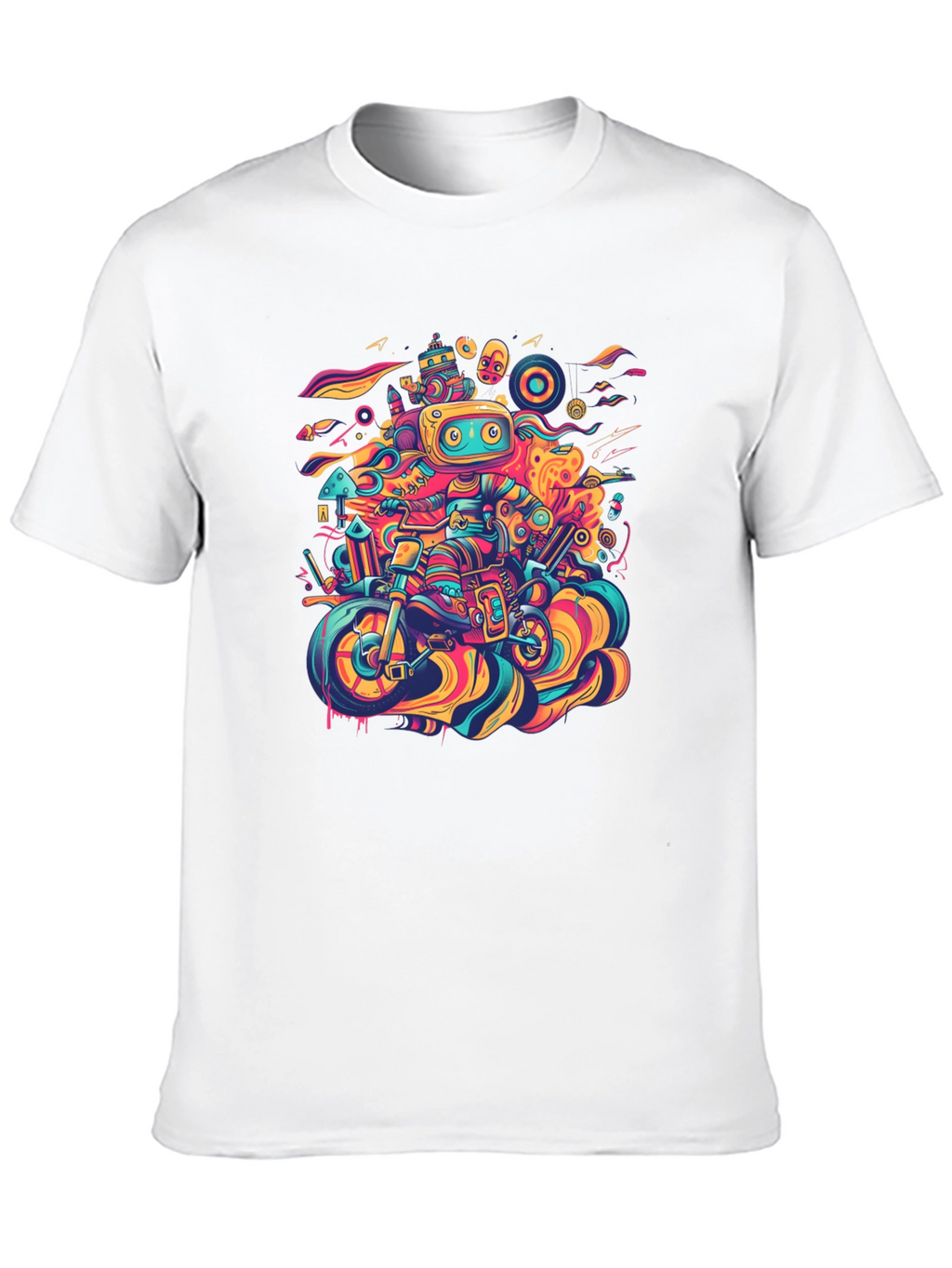 Robot Ride T-Shirt - Cool Graphic Tee