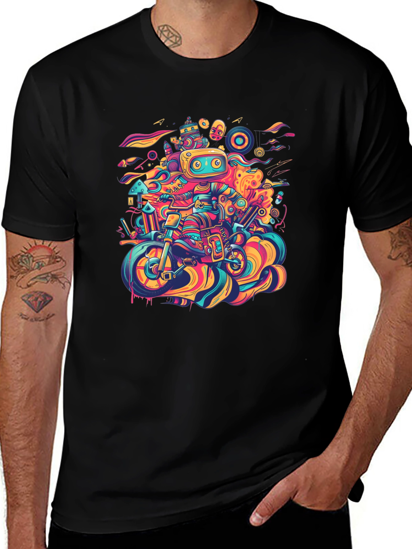Robot Ride T-Shirt - Cool Graphic Tee