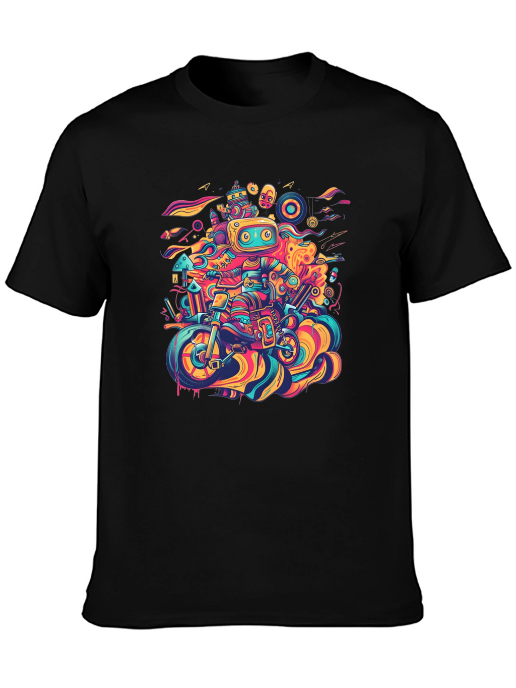 Robot Ride T-Shirt - Cool Graphic Tee