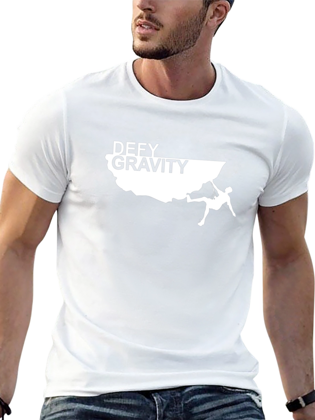 Defy Gravity Climbing Graphic T-Shirt - Black