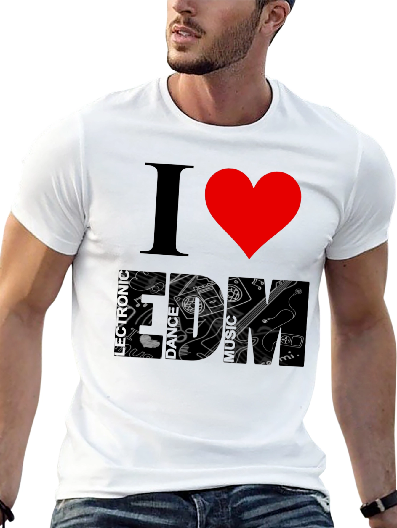 I Heart Music Black Graphic T-Shirt