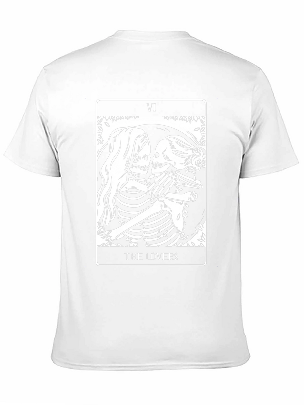 The Lovers Tarot Card Skeleton Graphic Black T-Shirt