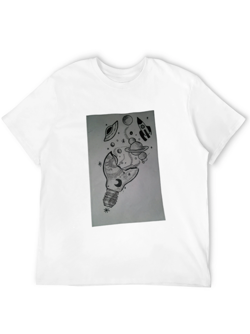 Space Bulb Black T-Shirt - Galaxy Dream Tee