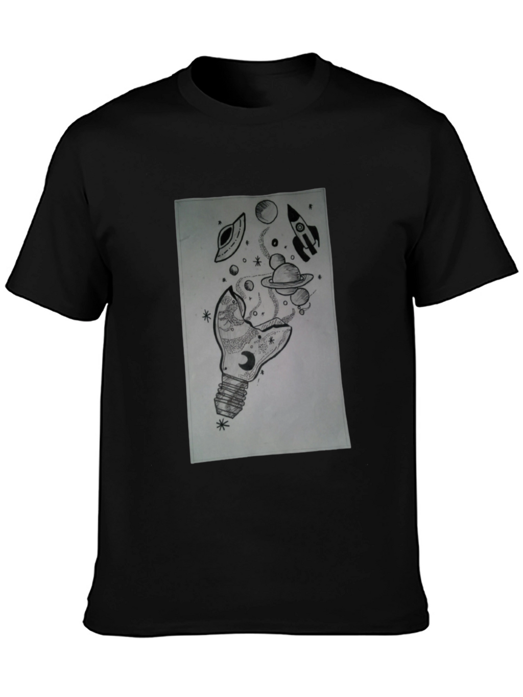 Space Bulb Black T-Shirt - Galaxy Dream Tee