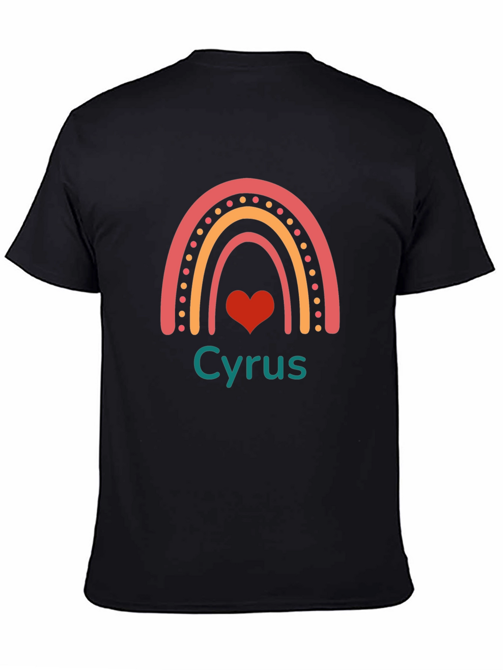 Cyrus Rainbow Heart Tee - Soft Black T-Shirt