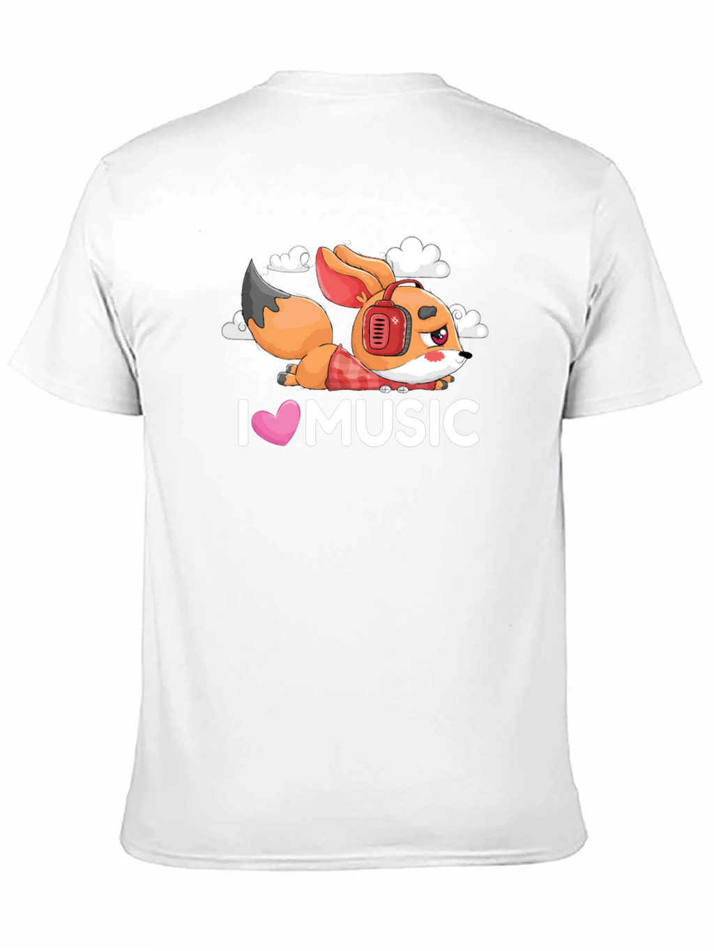 I Love Music Fox Black T-Shirt