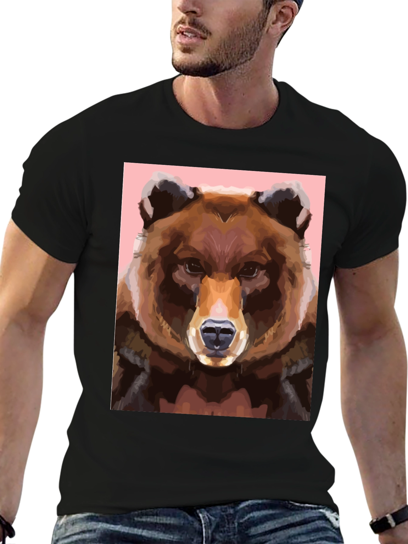 Bear Graphic Tee - Cool Animal Print Shirt