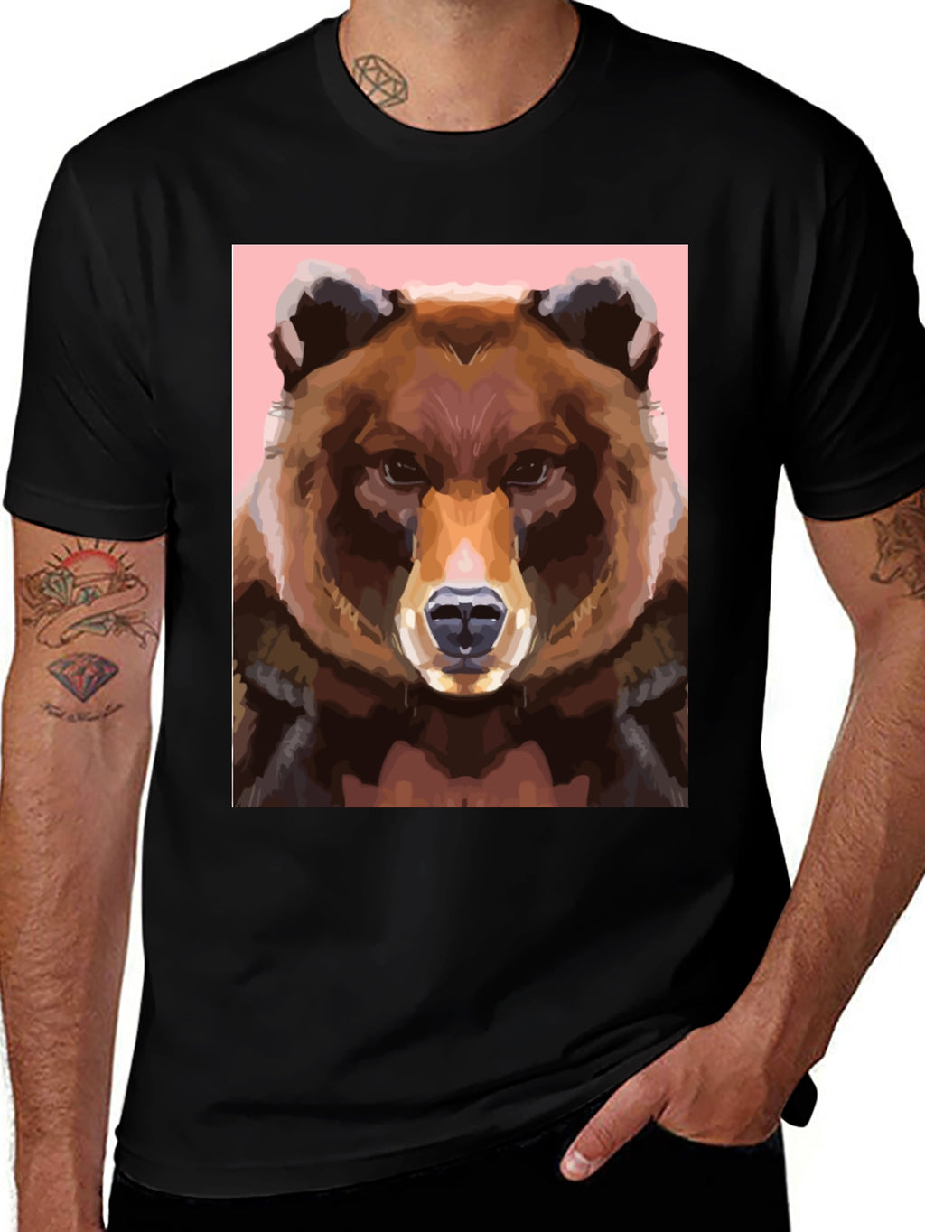 Bear Graphic Tee - Cool Animal Print Shirt