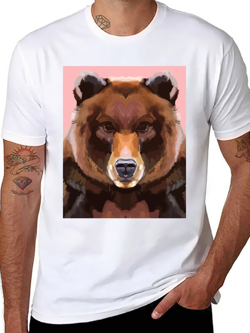 Bear Graphic Tee - Cool Animal Print Shirt
