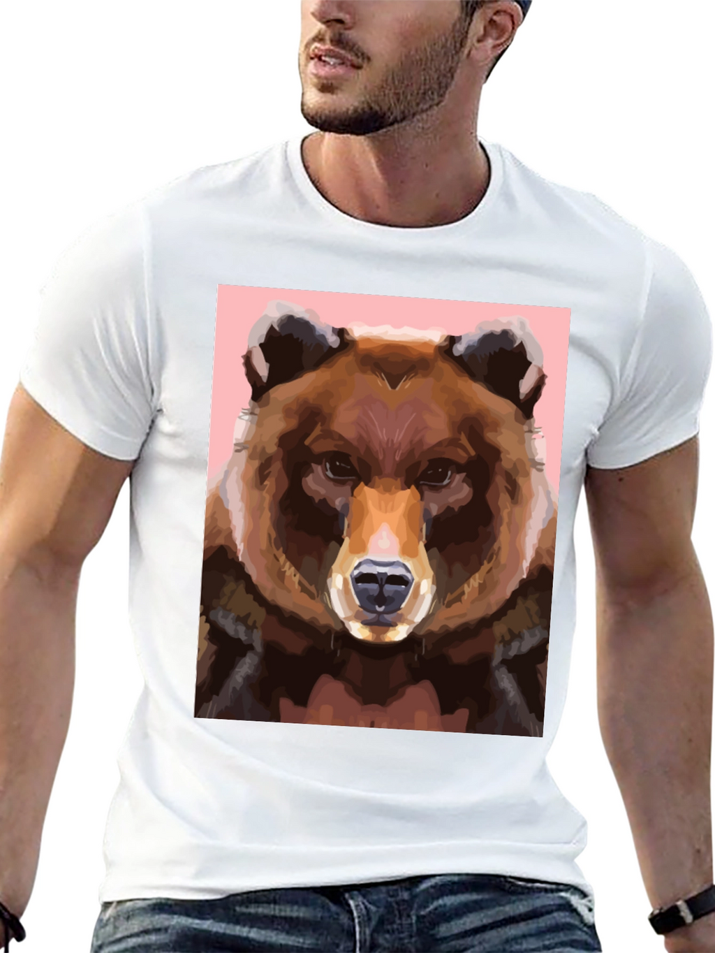 Bear Graphic Tee - Cool Animal Print Shirt