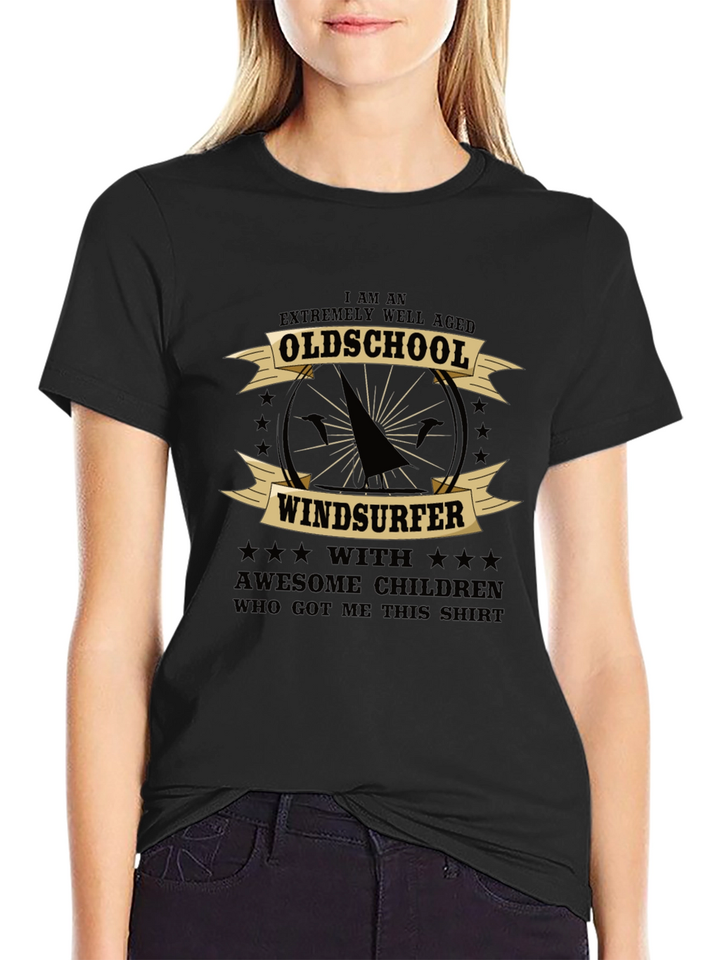 Oldschool Windsurfer Graphic T-Shirt
