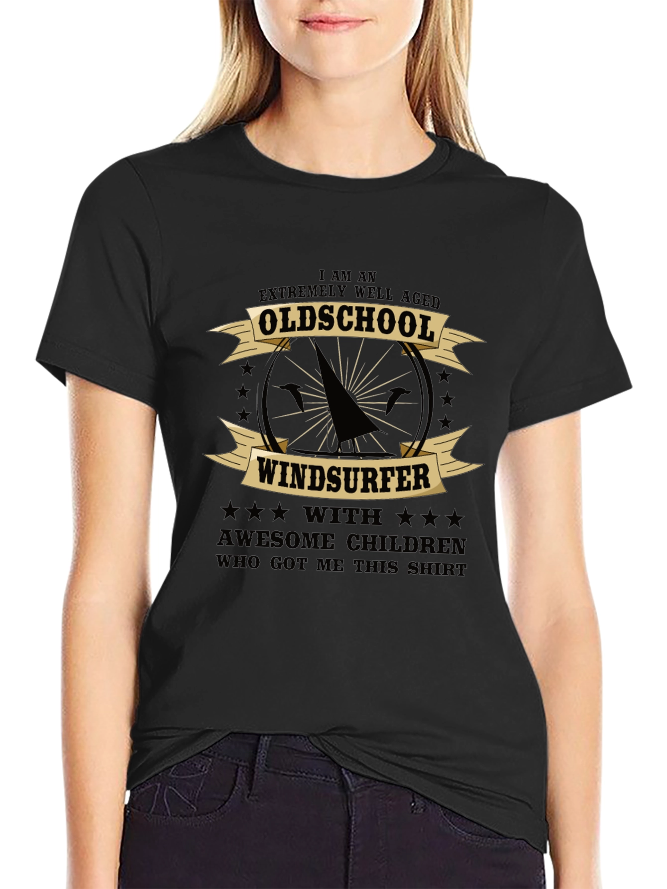 Oldschool Windsurfer Graphic T-Shirt