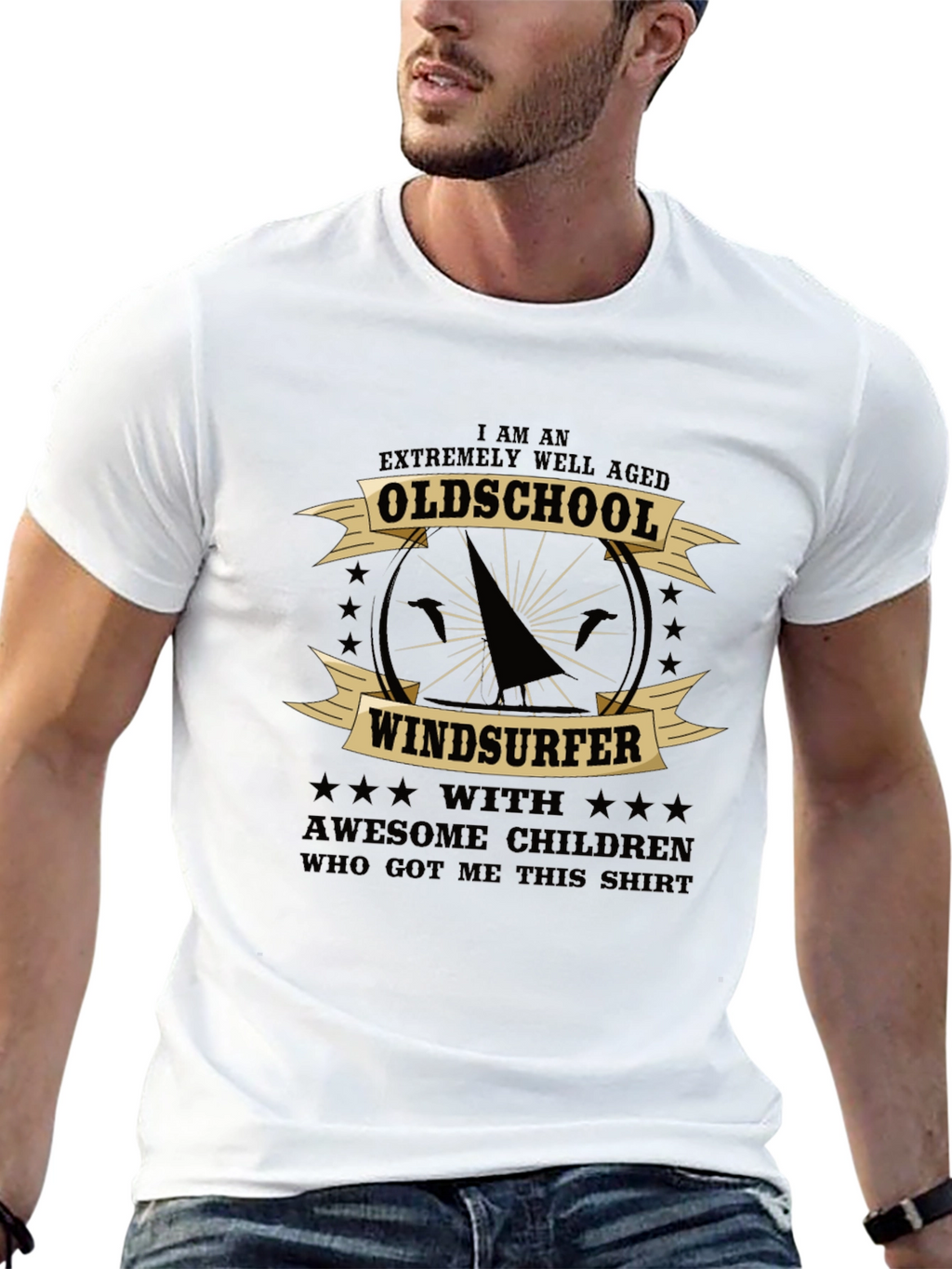 Oldschool Windsurfer Graphic T-Shirt