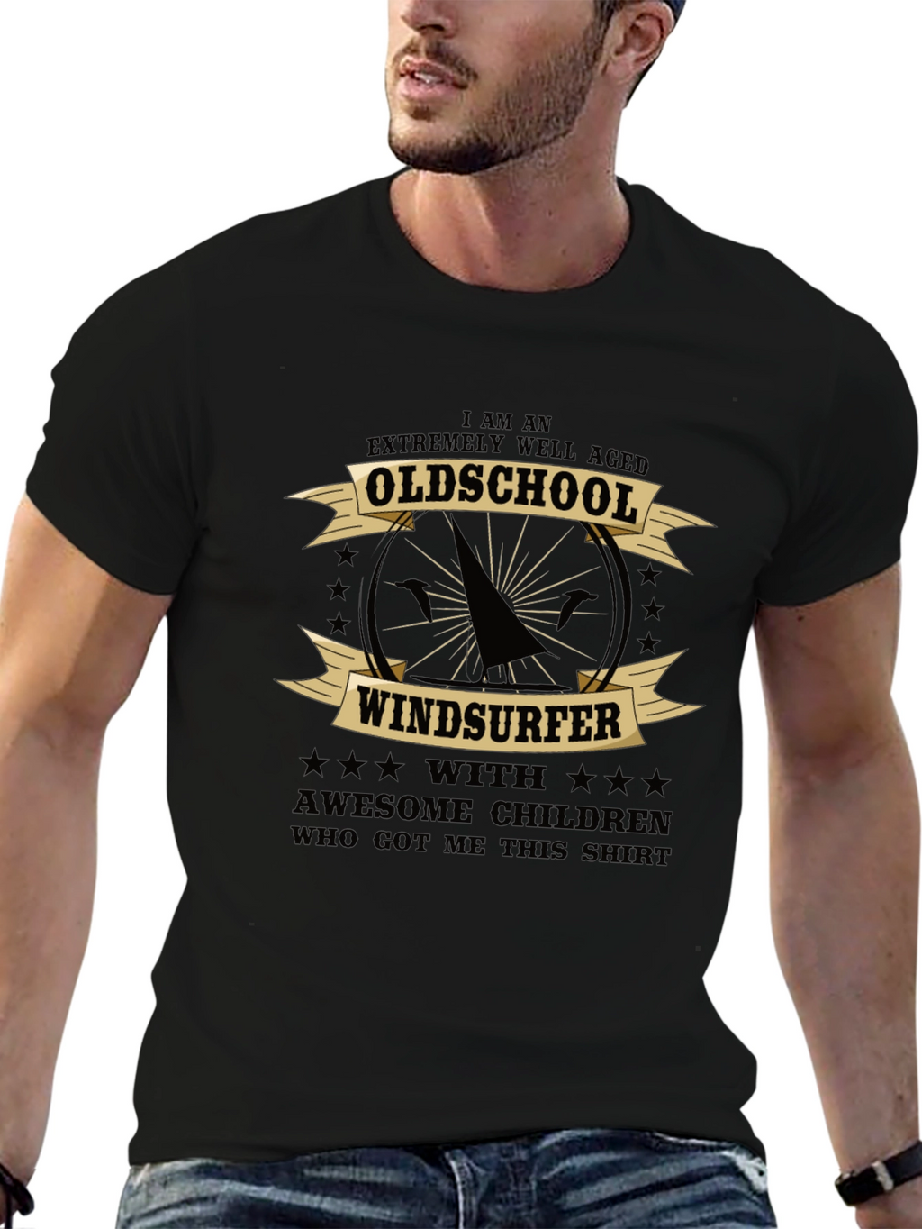 Oldschool Windsurfer Graphic T-Shirt